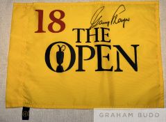 Gary Player (South Africa) signed Open Championship Yellow pin flag,