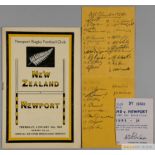 New Zealand All Blacks to the UK 1953-54 rugby union double autograph album page,