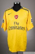 William Glass yellow and black No.10 Arsenal short-sleeved jersey, 2006-07
