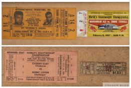 Cassius Clay / Muhammad Ali boxing tickets, circa dating from 1960 to 1967,