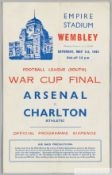 Arsenal v. Charlton Athletic War Cup Final match programme, 1943