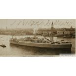 A signed sepia photograph of the S.S. Orion on the M.C.C Australasian tour 1936-37, dated 12th Septe