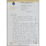 Bobby Robson handwritten letter on Porto letterhead, dated 2005,