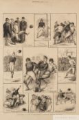 Engraving published by ''The Graphic'' and portraying the world's first international football match