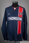 No.4 blue and red Paris Saint Germain long-sleeved jersey