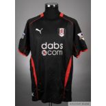 Louis Saha black and red No.8 Fulham short-sleeved shirt, 2003-04