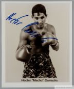Hector Camacho three different weight boxing world champion 1983-1992 original signed b&w photograph