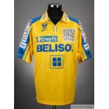 Yellow and blue Sint-Truidense short-sleeved jersey