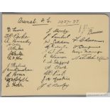 A page of 1927-28 Arsenal autographs