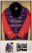 Set of racing silks of HM Queen Elizabeth II worn by Joe Mercer OBE on Highclere, when he won the 1,