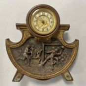 Victorian brass football clock, circa 1890,