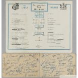 Two autograph pages of signatures from the British Isles rugby union touring squad to New Zealand an