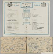 Two autograph pages of signatures from the British Isles rugby union touring squad to New Zealand an