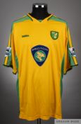 Jim Brennan yellow and green No.11 Norwich City short-sleeved jersey, 2003-05