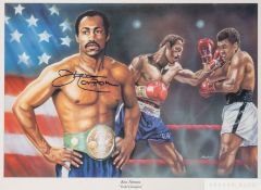 Ken Norton signed boxing print,