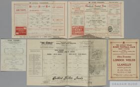 Four Victorian Rugby Union match programmes,