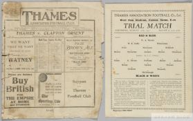 Thames v Clapton Orient programme 5th March 1932