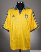 Yellow Sweden Adidas Home jersey from the 1998/99 season