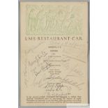 Liverpool v. Arsenal, 1936 - L.M.S. Restaurant Car menu