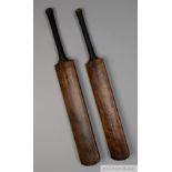 Pair of vintage Don Bradman "Autograph" Sykes used cricket bats,