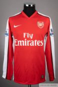 Andrey Arshavin red and white No.23 Arsenal long-sleeved jersey, 2008-10