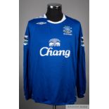 James McFadden blue No.11 Everton long-sleeved jersey, 2006-07