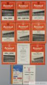 Ten Arsenal match programmes from 1952 to 1962