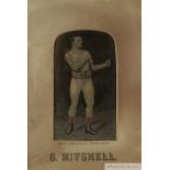 A Victorian silk Stevengraph of boxer Charley Mitchell