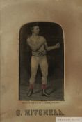 A Victorian silk Stevengraph of boxer Charley Mitchell