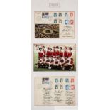 Liverpool European Cup Final Paris 1981 photograph with two signed FDC's display,