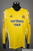 Shay Given yellow and white No.1 Newcastle United goalkeepers jersey, 2005-06