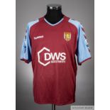 Juan Pablo Angel claret and blue No.9 Aston Villa short-sleeved jersey, 2004-05