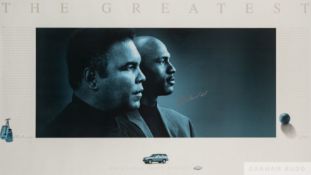 Muhammad Ali autographed "The Greatest" Chevy dealership poster