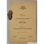 1937 Scotland v England dinner menu, signed by England team