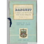 Tottenham Hotspur banquet menu in celebration of winning F.A.C. 1961-62, held at Savoy Hotel, London