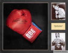 Boxing legend Ken Buchanan signed boxing glove display,