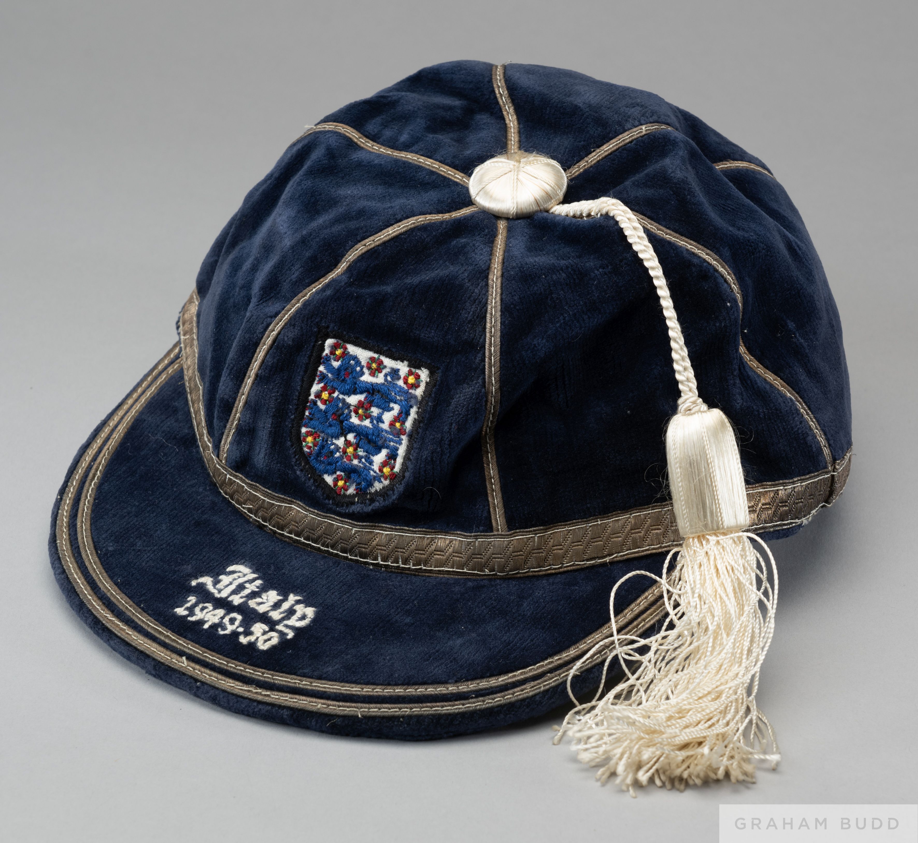 Willie Watson blue England v. Italy International cap, 1949-50