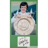 Billy Jean King signed photographic display,