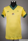 Yellow and green No.14 Umbro "Airtex" Australian International Jersey circa late 1970's