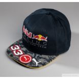 Max Verstappen signed blue Red Bull F1 cap