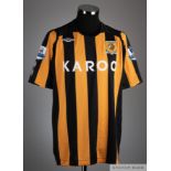 Kamil Zayette orange and black No.24 Hull City short sleeved shirt, 2008-09