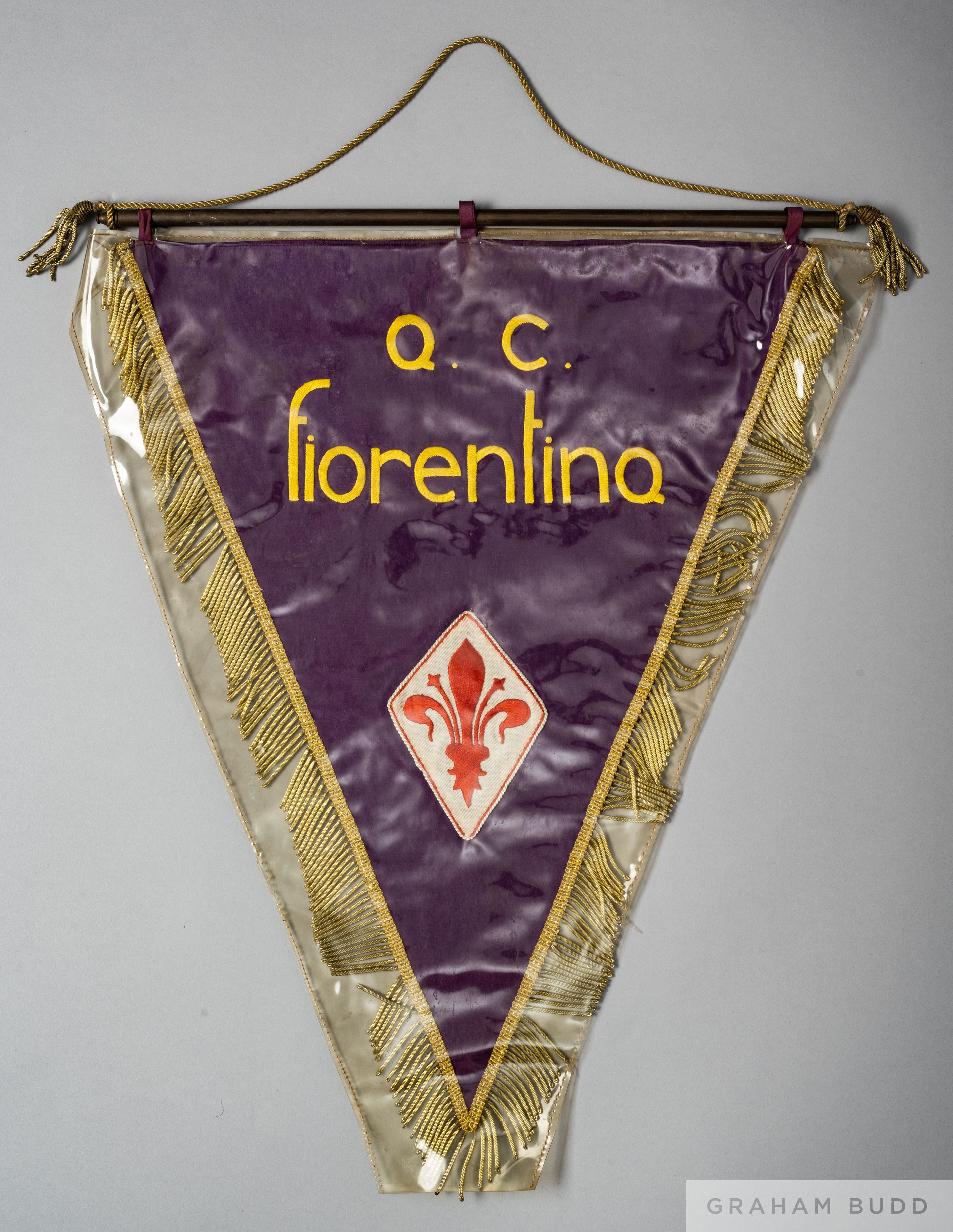 Official purple and Fiorentina friendly match pennant, 1969