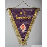 Official purple and Fiorentina friendly match pennant, 1969