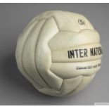 Inter National case ball bearing the signatures in pen of the Leeds United side of the 1974/5 season