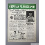 Hibernian v. Dundee Reserve match programme, 1949