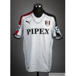 Michael Brown white, black and red No.9 Fulham short-sleeved shirt, 2005-06