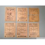 Six Tottenham Hotspur home match programmes 1930s-1940s