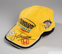 Jarno Trulli signed yellow and black Benson & Hedges Jordan Honda F1 cap