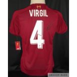 Virgil Van Dijk signed Liverpool 2019-20 Premier League season winning jersey,
