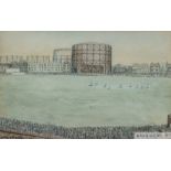 James S. Doria, two cricket watercolours of Kennington Oval and The County Ground, Hove,